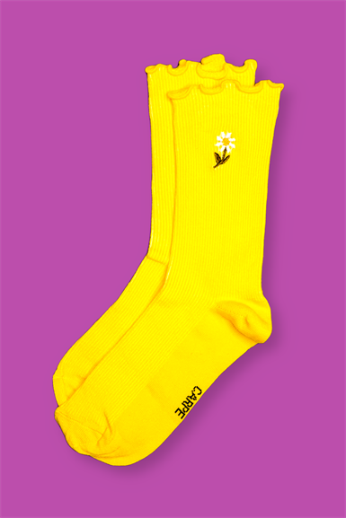 Fitilli Sarı Papatya Çorap