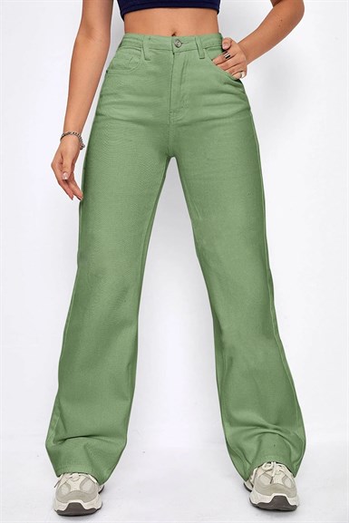 Mint Yeşil Bol Paça Pantolon